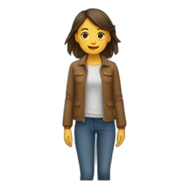 Fille qui lève les deux main vers la droite sticker