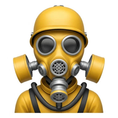 Skeleton wearing a gas mask sticker