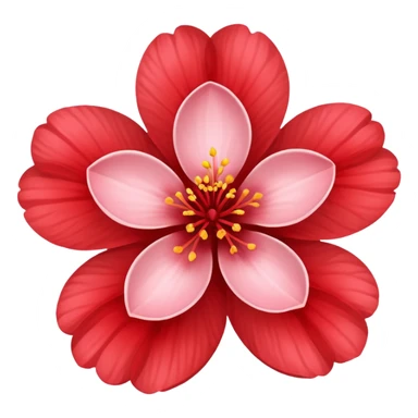 red sakura flower sticker