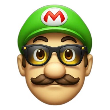 super mario with sunglasses sticker