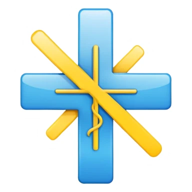 Healthcare symbol with medical cross and Ukrainian colors sticker