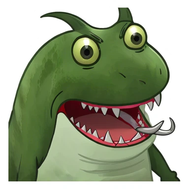 Demon Catfish with tongue out sticker