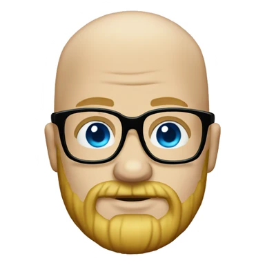 Bald guy long beard blonde hair blue eyes with glasses sticker