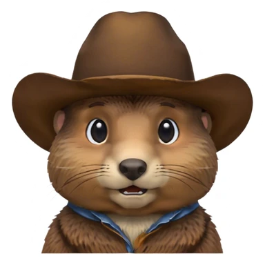 Groundhog with a cowboy hat  sticker