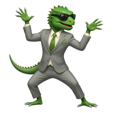 capitalist iguana banker godfather with black sunglasses breakdance sticker