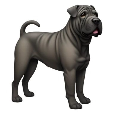Black shar-pei dog, full body sticker