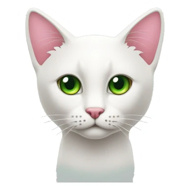 gato blanco con los ojos verdes y la nariz y orejas rosas sticker