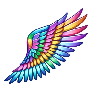 a wing with bling effect sticker