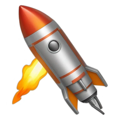 rocket pen with fire below it sticker
