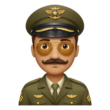 mustaches pilot man in unfiorm sticker