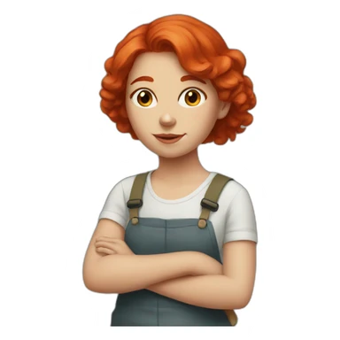 Red hair girl painting sticker