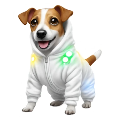 Jack Russel terrier in light up led onesie sticker