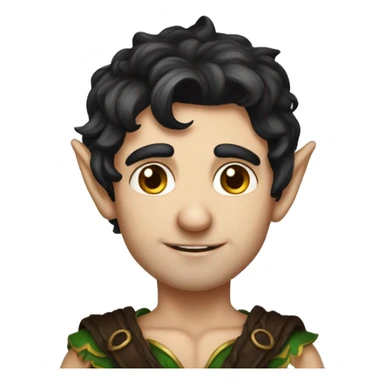 dark hair male elf fantasy sticker