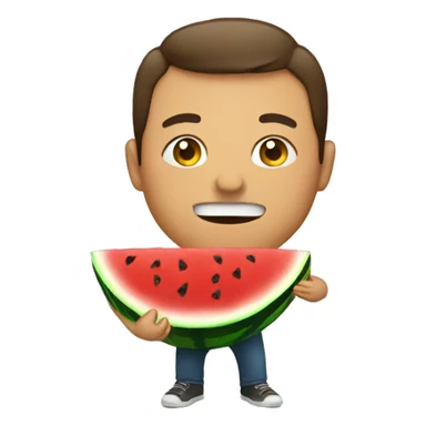 man eating watermelon sticker