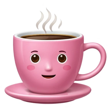 Pink cup of coffe sticker