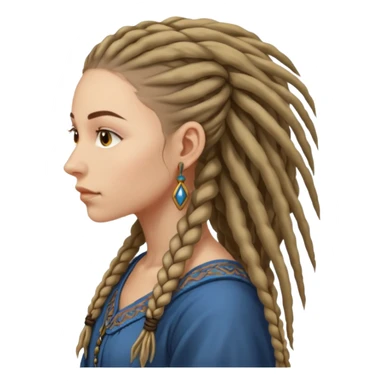 slavic woman with dreadlocks side view sticker