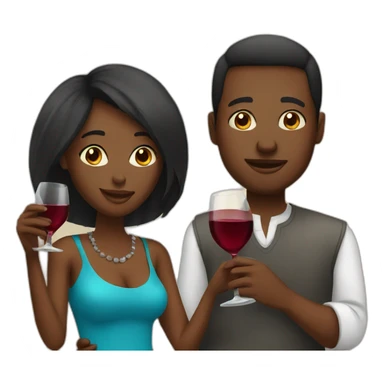african couple drinking wine sticker