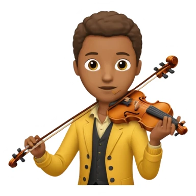 yellow-colored violinist black man  sticker