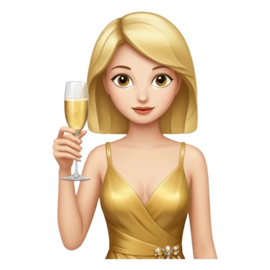 woman with shampane glass in golt dress sticker