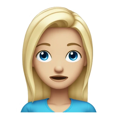 blonde girl blue eyes holding head in pain sticker