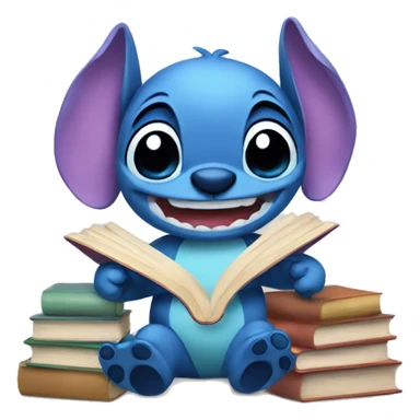 stitch with books sticker
