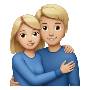 Amour à distance fille blonde et garçon châtain tous les deux clair de peau  sticker