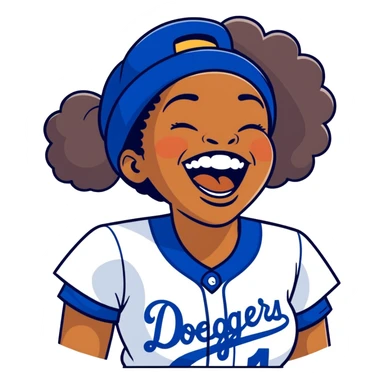 Laughing dodger African American female fan sticker