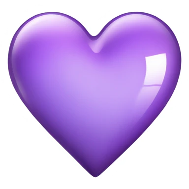 Shiny glass violet heart  sticker