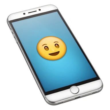 smartphone viewed from above, blank screen, subtle reflection, emoji style sticker