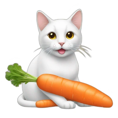 cat with carrot sticker