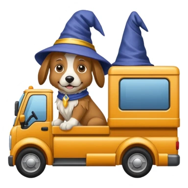 Doggie wizard is driving a lorry 🚛 sticker