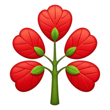 Un trébol de cinco hojas rojo sticker