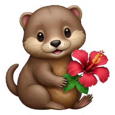 hibiscus otter sticker