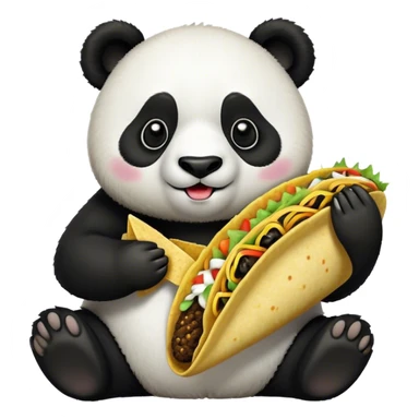 A panda eating a taco sticker