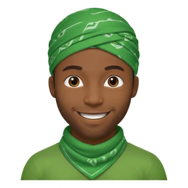 fit black man, green bandana sticker