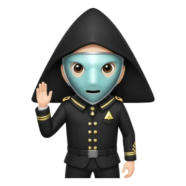 squid game guard with triangle mask sticker