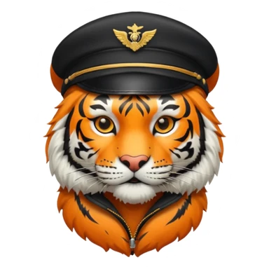 A TIGER WITH PILOT CAP sticker
