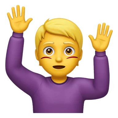 emoji unhappily surrendering with arms up sticker