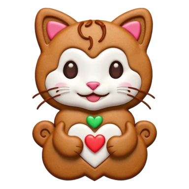heart gingerbread kitty sticker