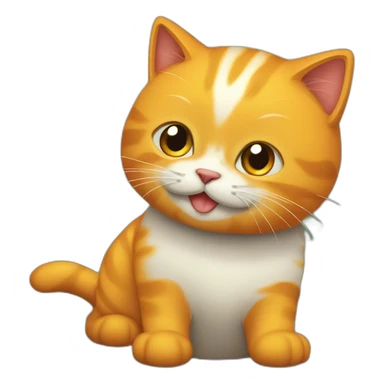 gato naranja con mancha amarilla en su hocico sticker