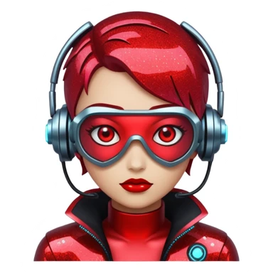 red glitter cyberpunk sticker