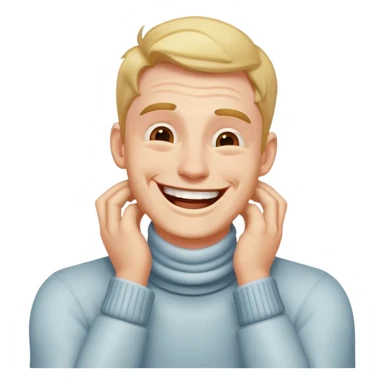 Guy laughing with his hands on his neck  sticker