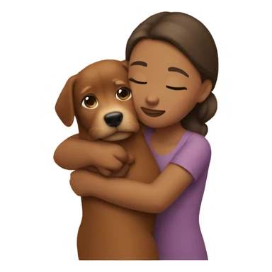 Two sisters Hugging a brown dog  sticker