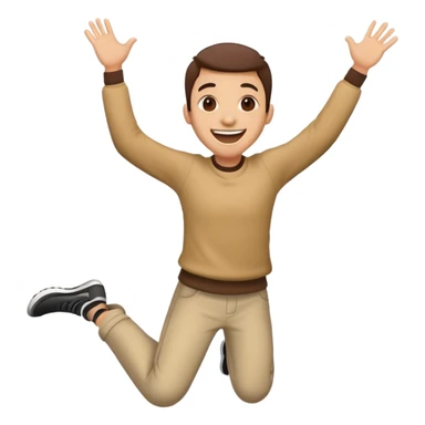 Jumping in the air excitement  sticker