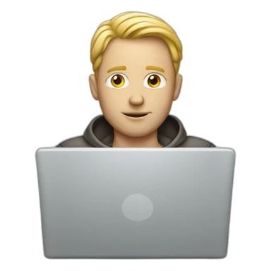 white man laptop sticker