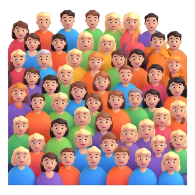 group of people with a large '10x' above them, bright and friendly sticker