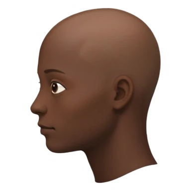 the profiile of a face with no hair, looking completely to the rifht sticker