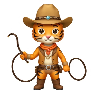 Tiger cowboy with hat and lasso sticker