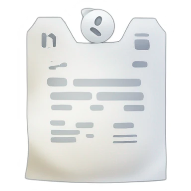 White shopping receipt sticker