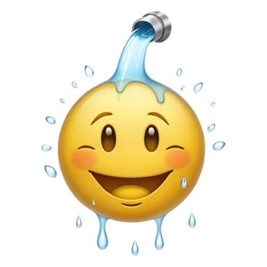 scared smiley face with water being poured down its throat sticker